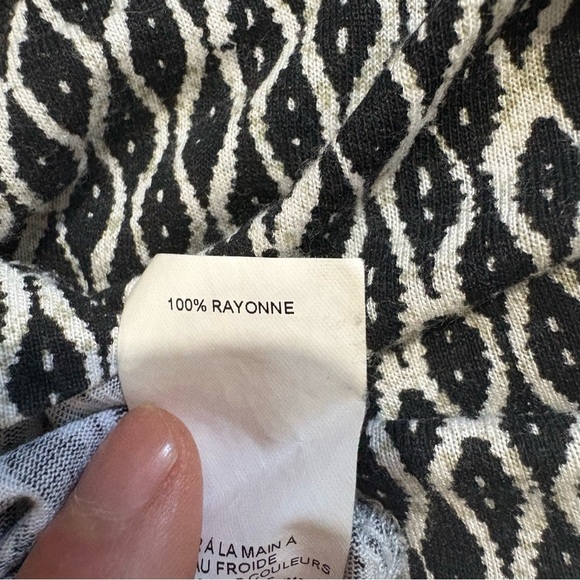 Joe Fresh Sleeveless Fit Flare Dress Black White Geometric Print Sz M Classic - Picture 8 of 8